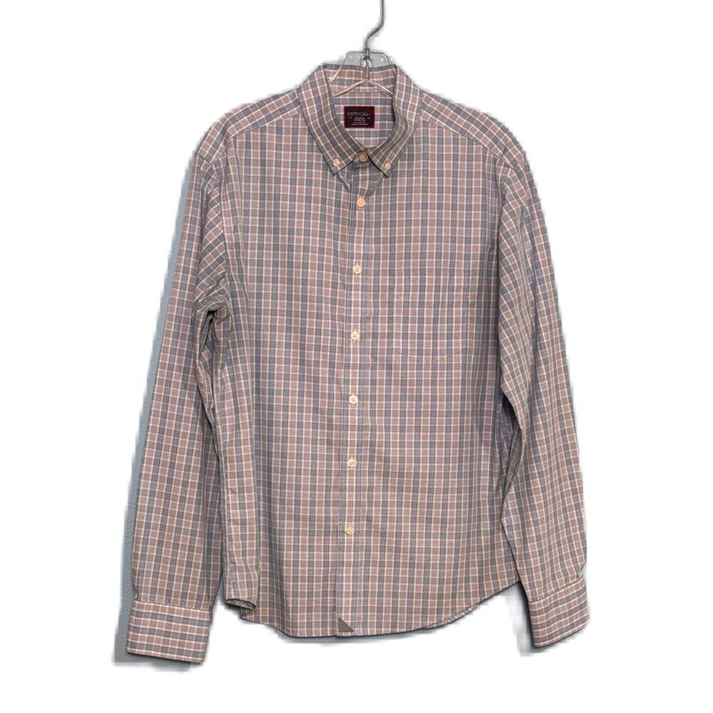 UNTUCKit Men's Blue and White Plaid Button Down Shirt Size M